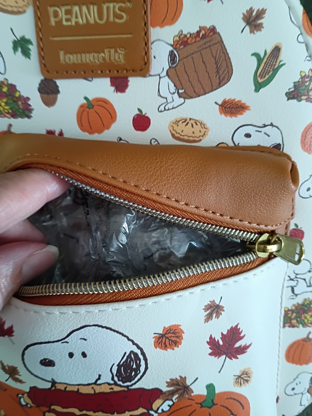 Snoopy Loungefly Peanuts Fall Vegan Leather Mini Backpack New With Tags Cozy - Picture 5 of 13